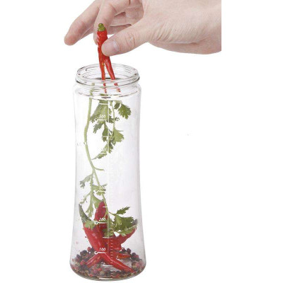 Фото 2 -Скляна пляшка для олії/оцту 570мл, кришка з дозатором