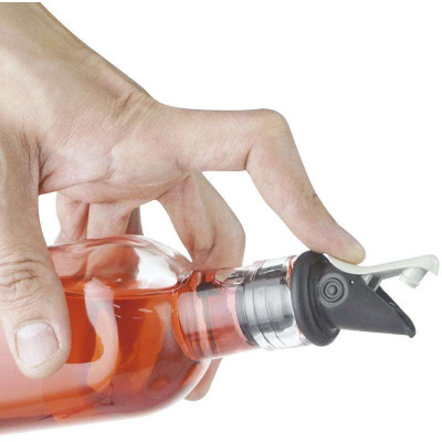 Фото 2 -Набір 2 скляні пляшки Grey для масла і оцту 2х250мл, кришка з дозатором