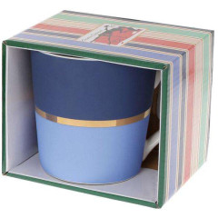 Кружка фарфорова Джайв 390мл, синій з блакитним, в подарунковій упаковці