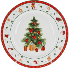 Тарелка обеденная Елочка Ø26.7см, фарфоровая