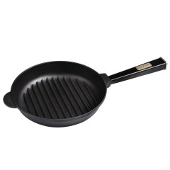 Сковорода-гриль 24х5 см Brizoll Optima-Black чугун
