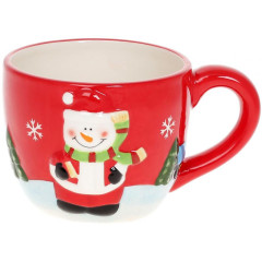 Кружка Снеговик 550мл Рождественская, керамическая