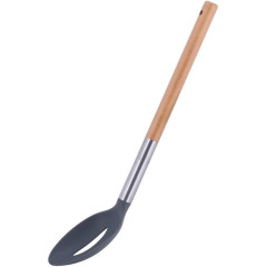Ложка кухарська Kamille Chantal 32см з прорізами нейлонова з дерев'яною ручкою