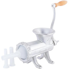 Мясорубка ручная Kamille 2в1 с насадками для наполнения колбас, 31х15х20.5см, чугун