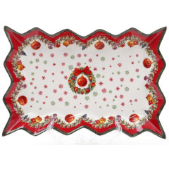 Блюдо фарфорове Різдвяний орнамент 25х16см
