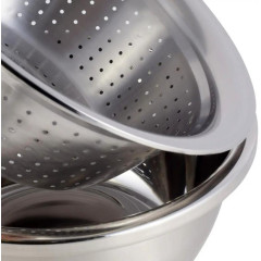 Набор миска, дуршлаг и терки Kamille круглые Ø26см, нержавеющая сталь