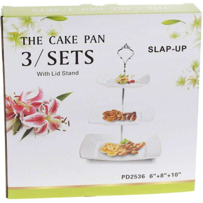 Фото 2 -Блюдо фуршетная стойка Мраморная Роскошь 37см 3-х ярусная, фарфор, белый мрамор, квадратная Фото 2 -Блюдо фуршетная стойка Мраморная Роскошь 37см 3-х ярусная, фарфор, белый мрамор, квадратная