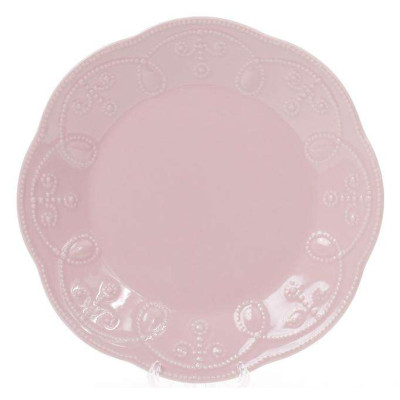 Набор 6 десертных тарелок Leeds Ceramics Ø23см, каменная керамика (розовые)