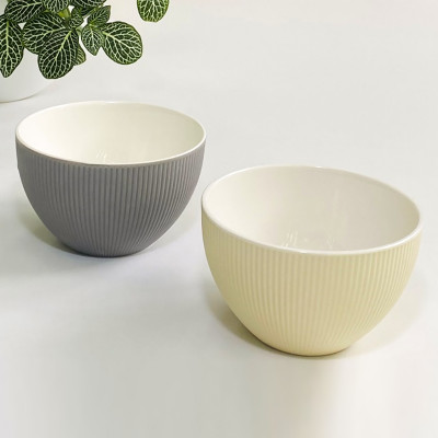 Салатник-пиала керамическая 450 мл "Альта" (серая, желтая) Салатник-пиала керамическая 450 мл "Альта" (серая, желтая)