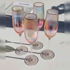 Перламутровий келих для шампанського 250 мл із золотою облямівкою Оптік-голд