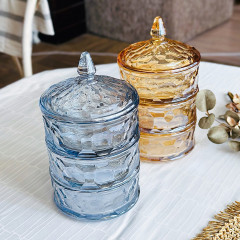 Трехуровневая банка 3 в 1 из стекла 3 по 400 мл для продуктов Живая вода