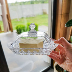 Стеклянная масленка для сливочного масла с крышкой Принц