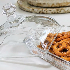 Скляна маслянка для вершкового масла з кришкою Принцеса