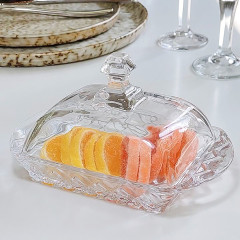 Стеклянная масленка для сливочного масла с крышкой Принц