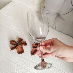 Прозорий келих для вина 450 мл з незвичайною ножкою Купер