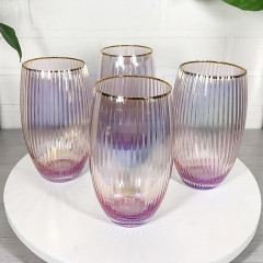 Большой высокий стакан 625 мл стекло перламутр Оптик-голд