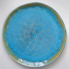 Тарелка обеденная круглая 27 см плоская голубая Голландия